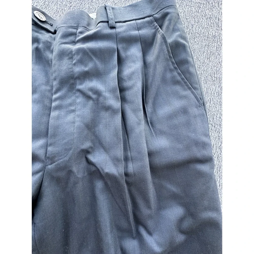 Roberta di Camerino Pants Mens Size 50 Dark Gray Striped Suit Pleated Pockets‎